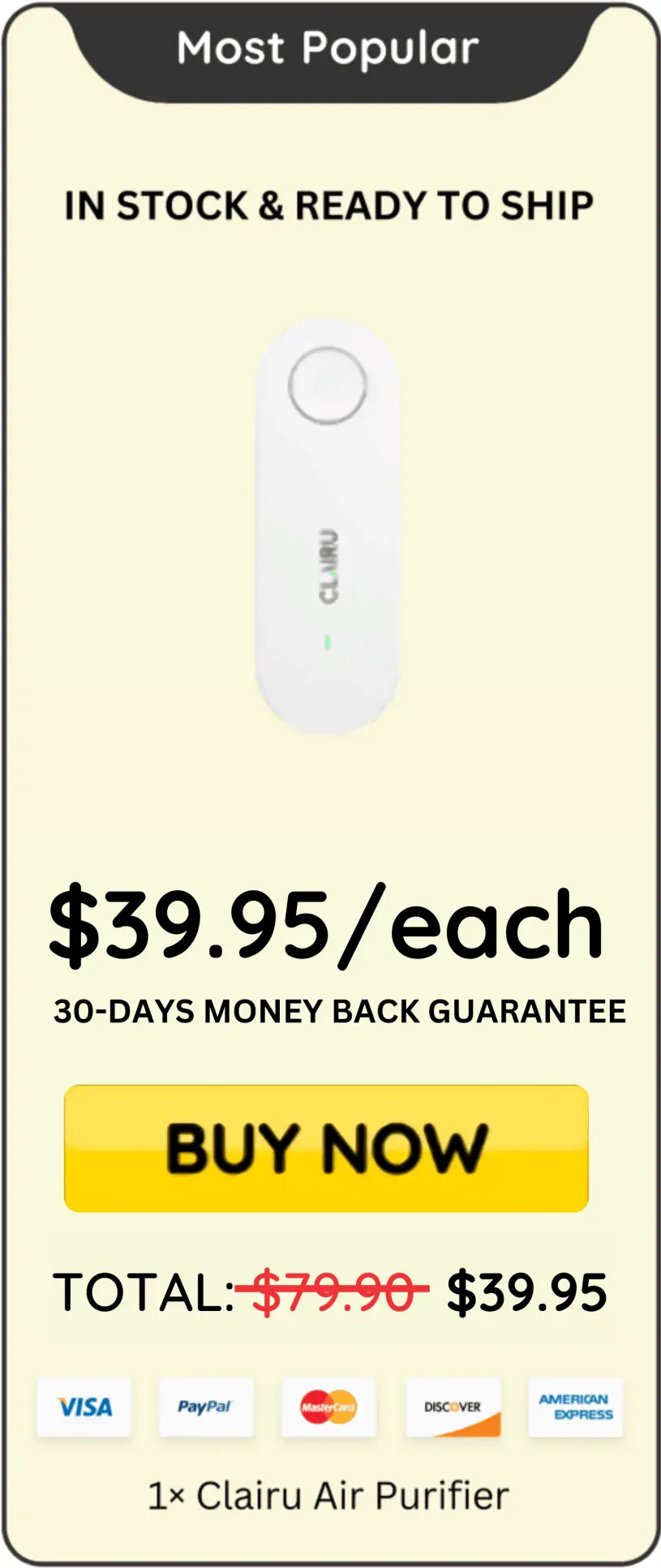 Clairu Air Purifier package price